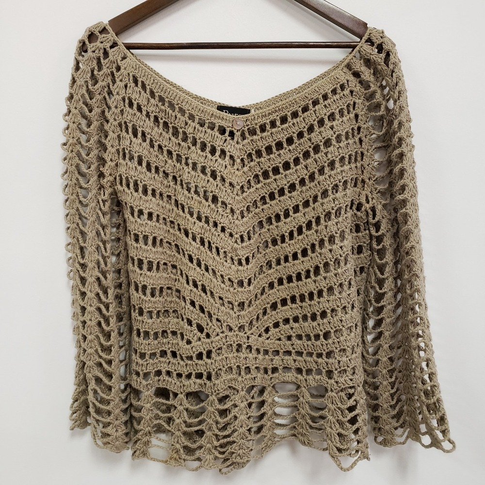 Pure Handknit Open Sweater Size M/L Fairy‎ Grunge Boho Coastal Goblincore Beach